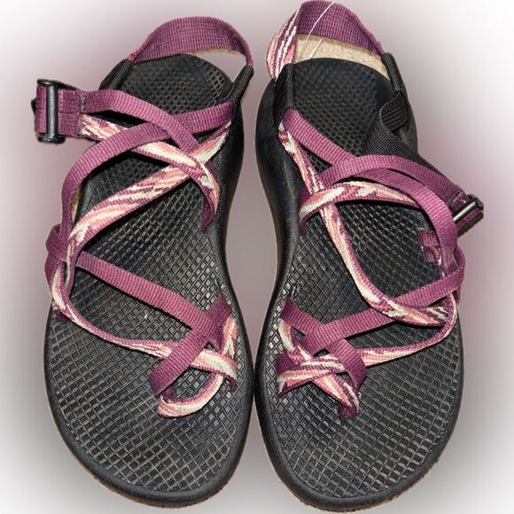 Chaco Women’s ZX/2 Dual Strap Classic Sandal Purple Gray Pink Geometric Size 6 - Picture 1 of 5